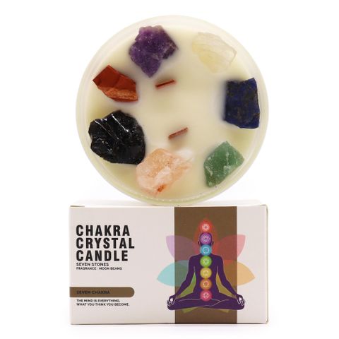 Seven Chakra Large Crystal Candle