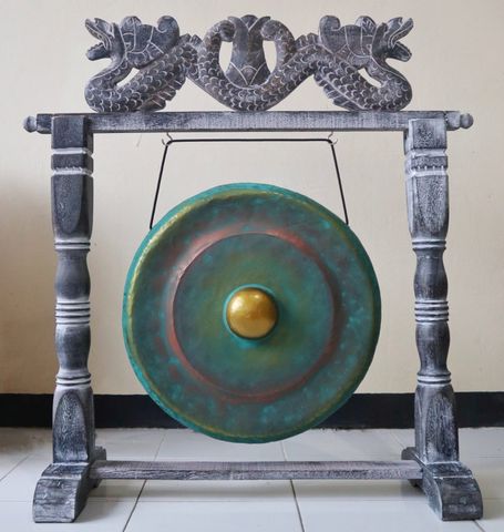 Balinese Gong with Dragon Stand - 25cm - Greenwash