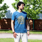 Hamsa  Blue Stone Washed T-Shirt Medium