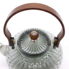 Charcoal Ribbed Pearl Glass Infuser Teapot 950ml