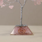 Rose Quartz Gemstone Tree with Orgonite Base - 80 Stone