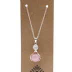 Rose Quartz Gemstone Healing Hands Pendant