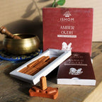 Amber Wood Incense Smudge Bricks & Terracotta Burner | Pack of 15