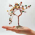 Multi Stones on Natural Agate Base Large Gemstone Tree 100 stones