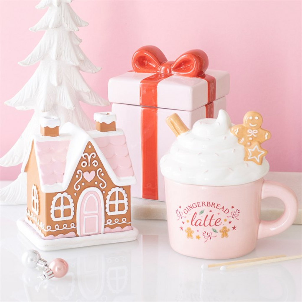 Pink Gingerbread House Incense Cone Burner