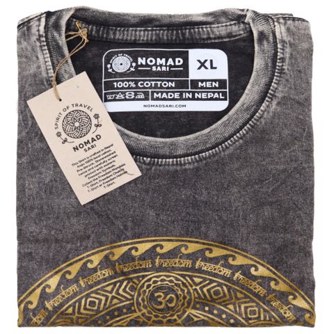 Chakra Stone Washed T-Shirt - Dark Grey - X Large