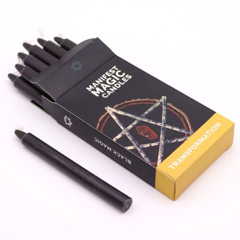 Black Manifest Magic Candles – Pack of 12 | Grounding & Protection