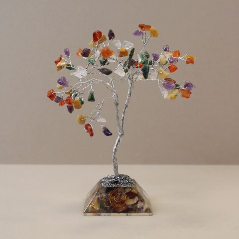 Multi Gemstone Tree with Orgonite Base - 80 Stone