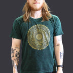 Mandala Stone Washed T-Shirt - Green - Large