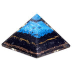 Turquoise & Black Tourmaline Orgonite Pyramid - 70 mm