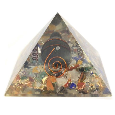 Medium Turtle Orgonite Pyramid - Gemchips & Copper