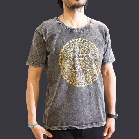 Chakra Stone Washed T-Shirt - Dark Grey - Medium