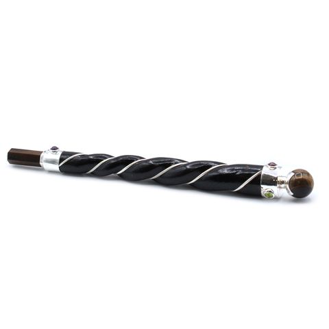 Copper Tiger Eye Star Twisted Healing Wand