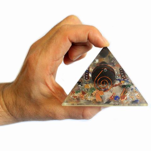 Medium Turtle Orgonite Pyramid - Gemchips & Copper