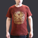 Hamsa Stone Washed T-Shirt - Maroon -  Small