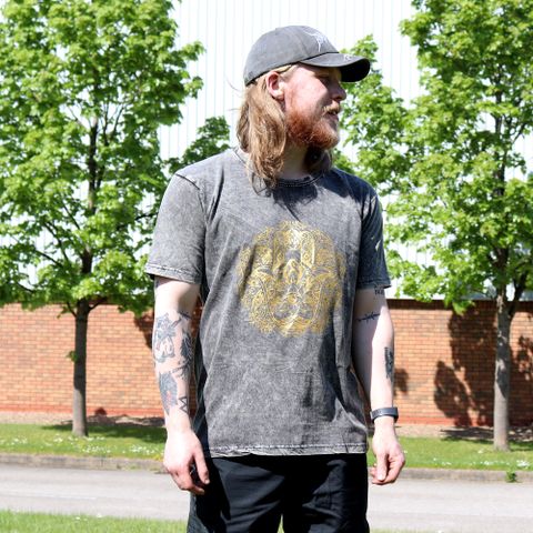 Hamsa Stone Washed T-Shirt - Dark Grey -  XLarge