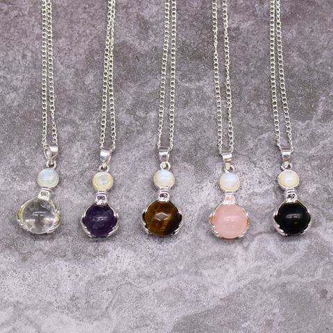 Rose Quartz Gemstone Healing Hands Pendant