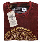 Chakra Maroon Stone Washed T-Shirt  Medium