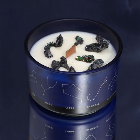 Capricorn Zodiac Crystal Candle with Gemstone Bracelet