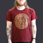 Chakra Maroon Large Stone Washed T-Shirt  Large