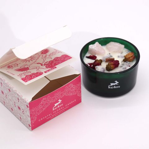 The Lovers Hop Hare Crystal Magic Flower Candle
