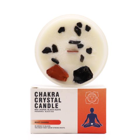 Root Chakra  Crystal Candle