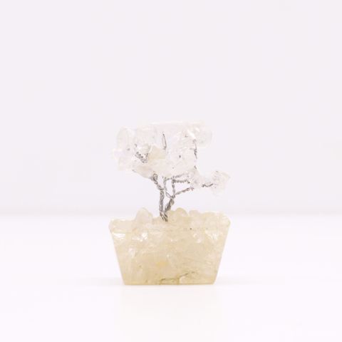 Mini Gemstone Tree On Orgonite Base - Rock Quartz (15 stones)