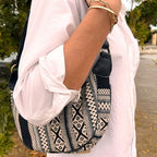 Grey Metro Jacquard Hobo Bag