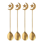 Set of 4 Star and Moon Teaspoons