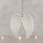 Eleanoras Double Glitter Angel Wing Hanging Decoration 