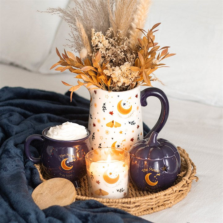 Eleanoras Autumn Magic Harvest Moon Print Ceramic Flower Jug 
