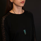 Amazonite Laced Gemstone Flat Point Pendant