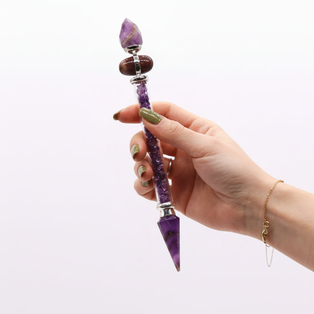 Amethyst Shiva Lingam Magic Wand | Success & Spiritual Power | 19.5cm