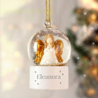 Angel Glitter Snow Globe Tree Decoration | Personalised