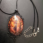 Gothic Witch Glass Pendant Necklace