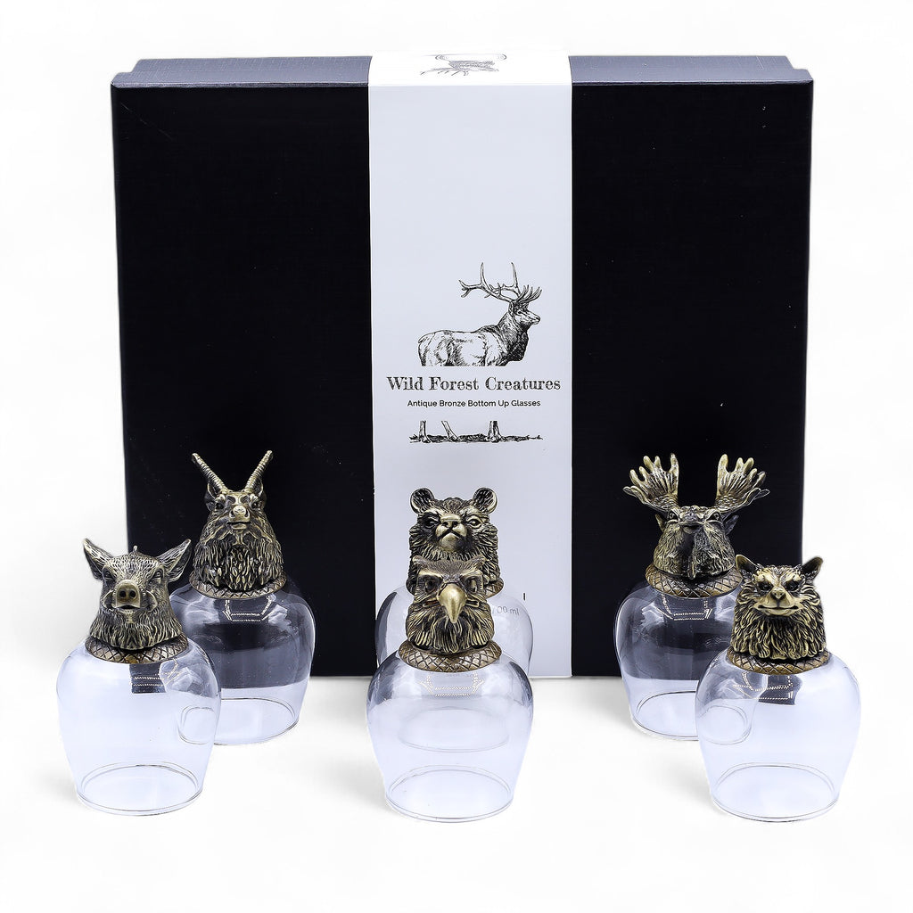 Mystical Creatures Antique Bronze Gift Set of 6 Glasses