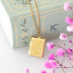 Eleanoras Book Shaped Locket Necklace in Gift Box 
