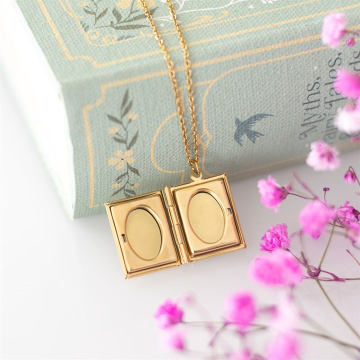 Eleanoras Book Shaped Locket Necklace in Gift Box 