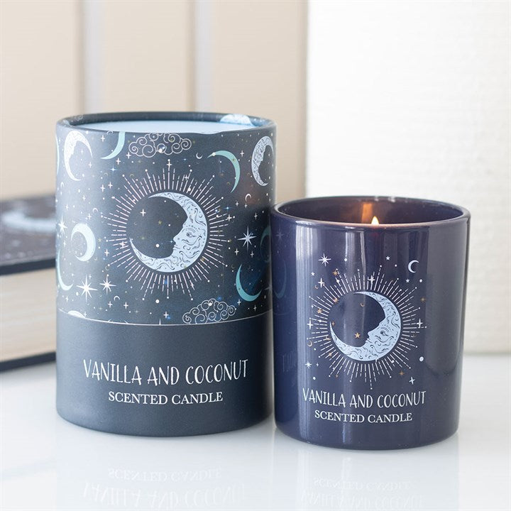 Blue Moon Vanilla & Coconut Scented Candle | Celestial