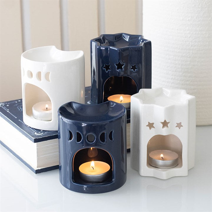 White Crescent Moon Oil Burner