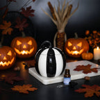 Eleanoras Black and White Striped Pumpkin Oil Burner Oil Burners