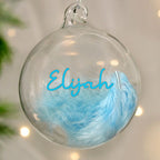 Blue Feather Bauble | Personalised