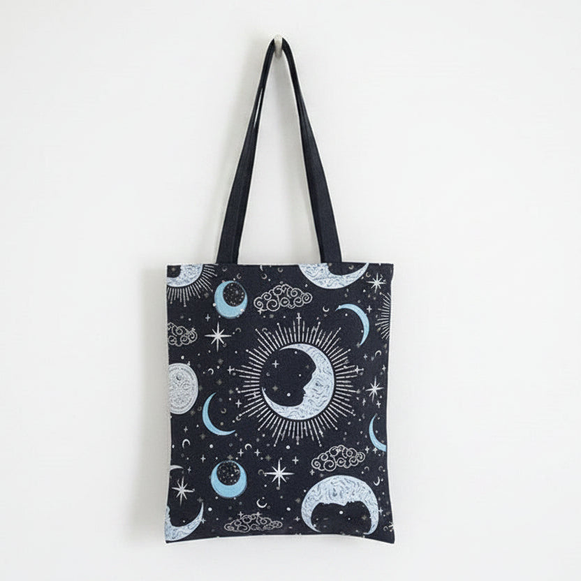 Blue Moon Print Tote Bag