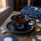 Blue Moon Phase Teacup and Saucer