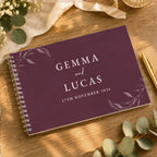 Botanical Plum Wedding Guest Book | Personalised