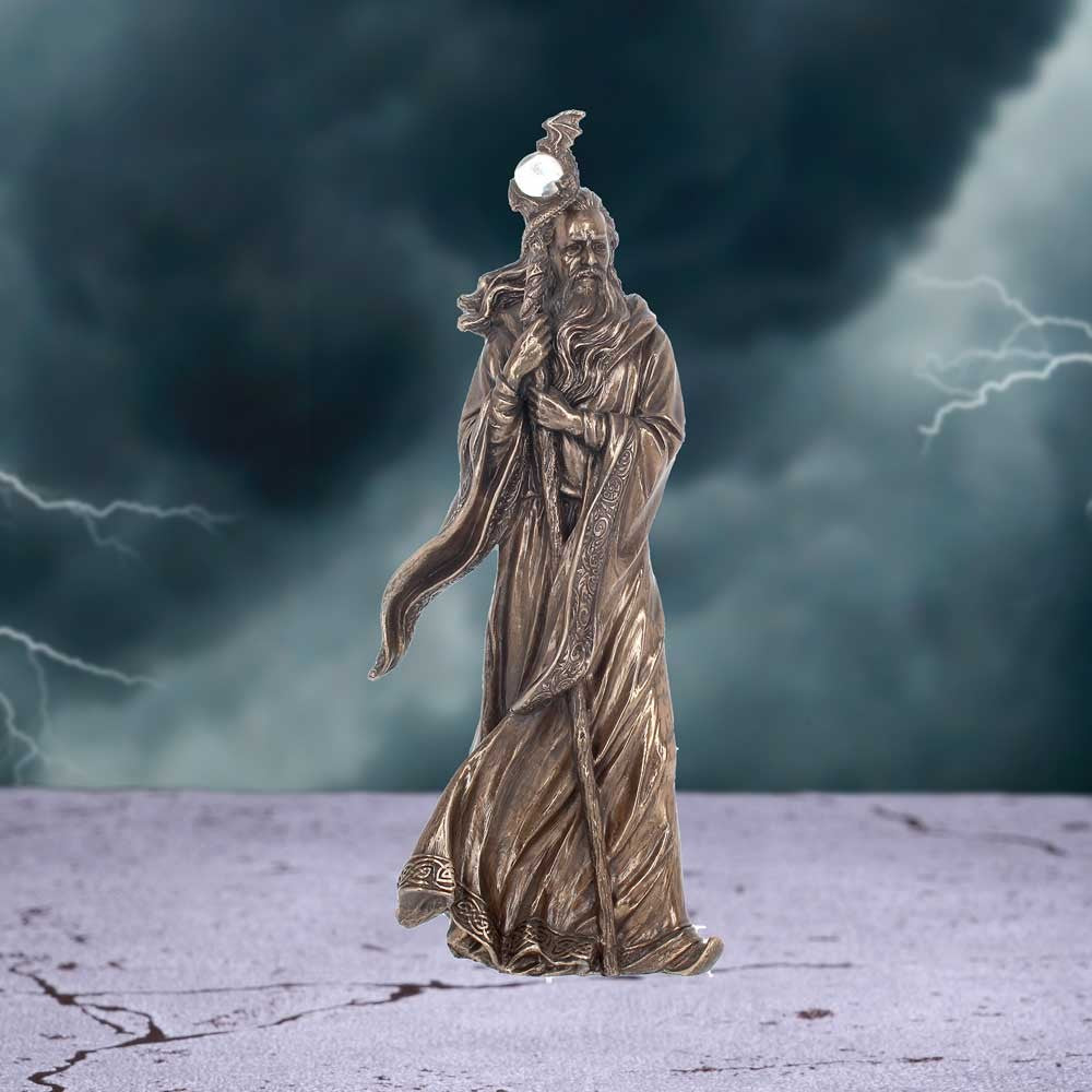 Merlin the Wizard Bronze Figurine | Arthurian Sorcerer Statue | Nemesis Now