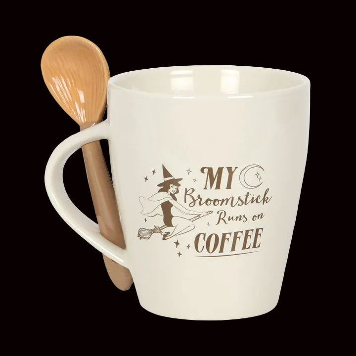 Broomstick Runs On Coffee Mug & Spoon Set Eleanora Moon