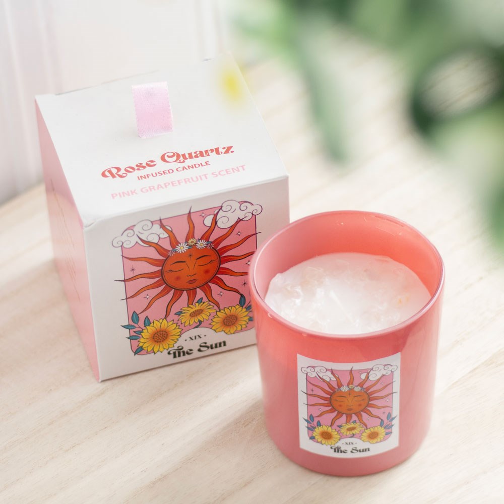 Eleanoras The Sun Rose Quartz Crystal Chip Candle Candles