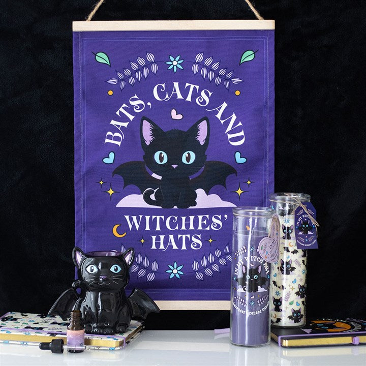Eleanoras Bats, Cats and Witches Hats Fabric Wall Hanging Wall Hangings