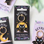 Eleanoras In My Witch Era Cat and Moon Enamel Keyring Keyrings